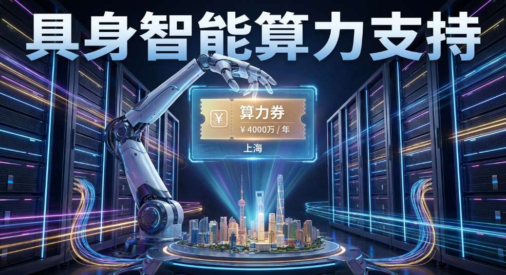 上海：对达到一定算力租用规模的具身智能企业，给予最高 4000 万元 / 年算力