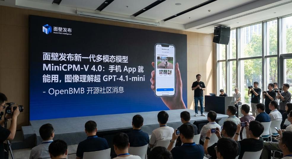 面壁发布新一代多模态模型MiniCPM-V 4.0：手机 App 就能用，图像理解超 GPT-4.1-mini第一张图