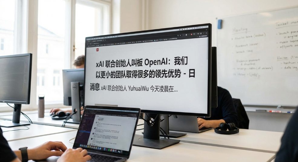 xAI 联合创始人叫板 OpenAI：我们以更小的团队取得很多的领先优势第一张图
