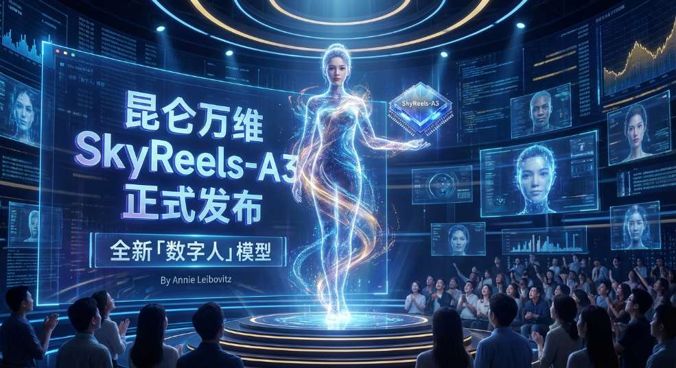 昆仑万维上线全新「数字人」模型，正式发布SkyReels-A3模型