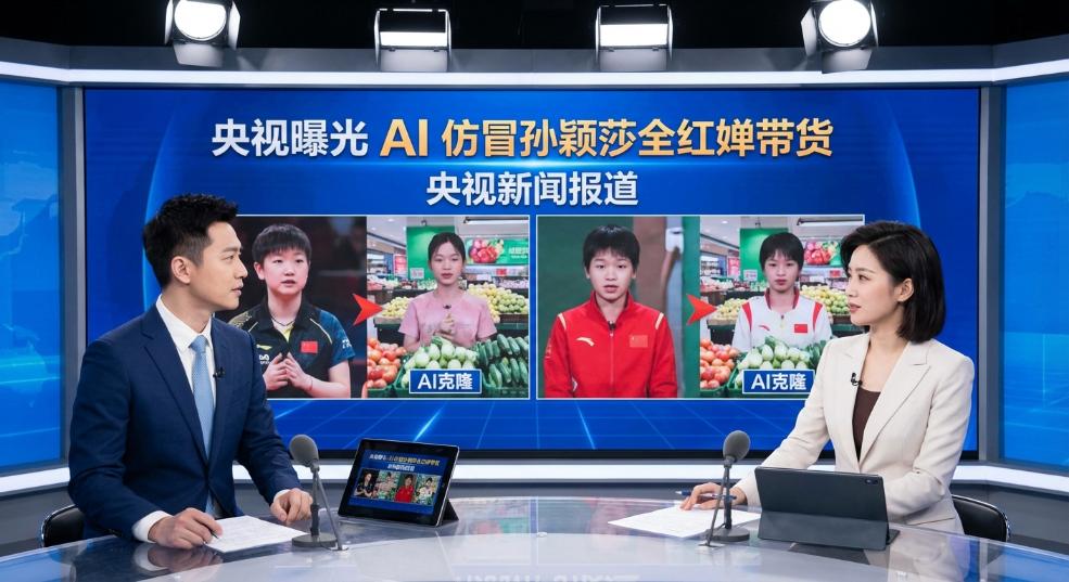 央视曝光 AI 仿冒孙颖莎全红婵带货