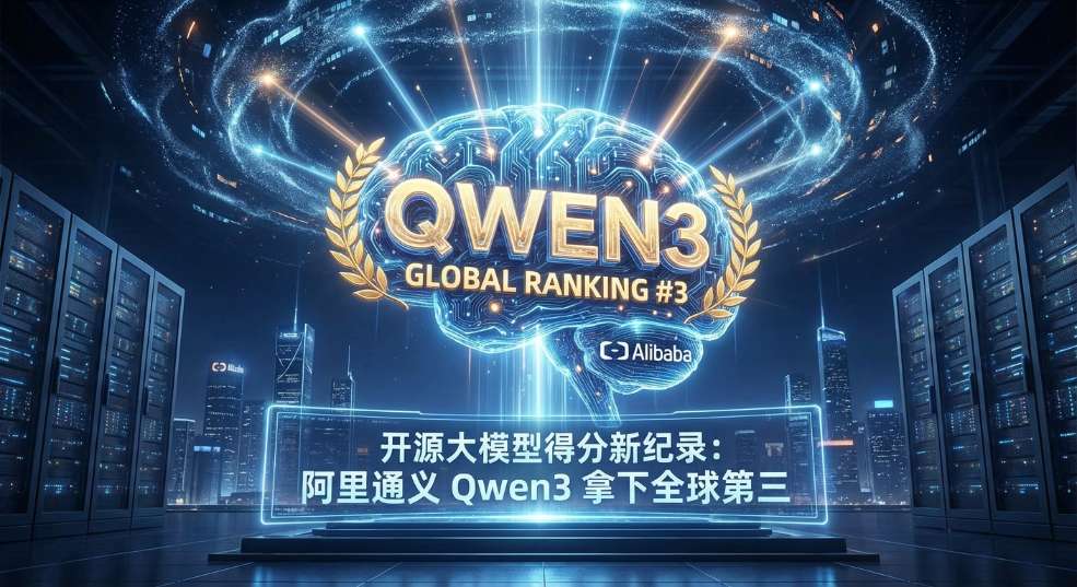 开源大模型得分新纪录，阿里通义 Qwen3 模型拿下全球第三