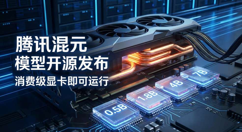 腾讯混元 0.5B、1.8B、4B、7B 模型开源发布，消费级显卡即可运行