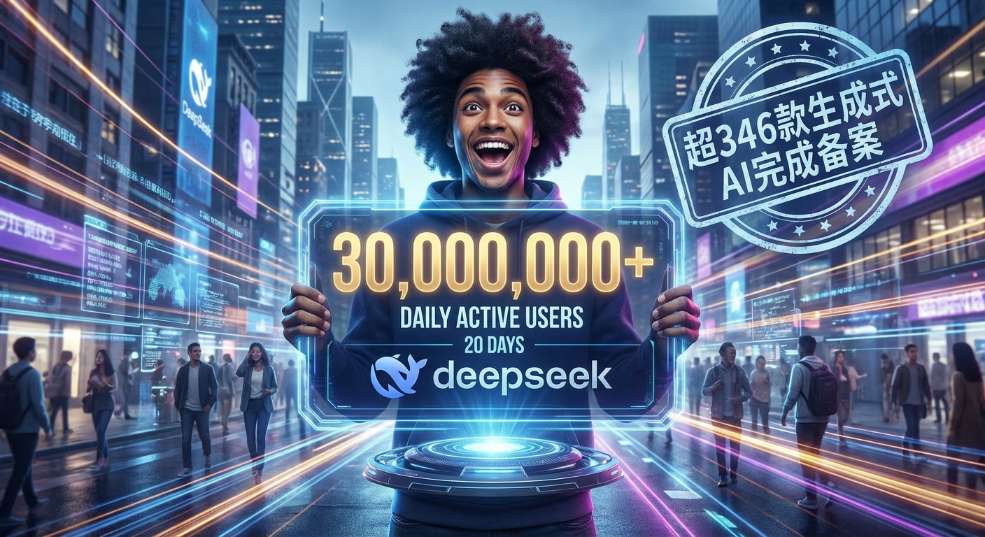 超 346 款生成式AI 完成备案：DeepSeek 上线 20 天全球日活跃用