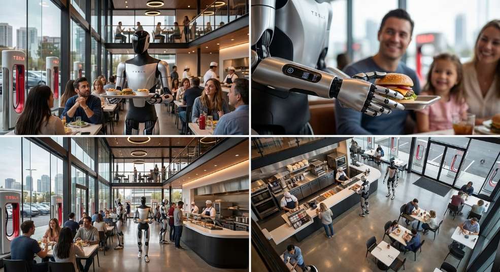马斯克：超级充电餐厅的特斯拉人形机器人 Optimus 明年将晋升为送餐员第二张图