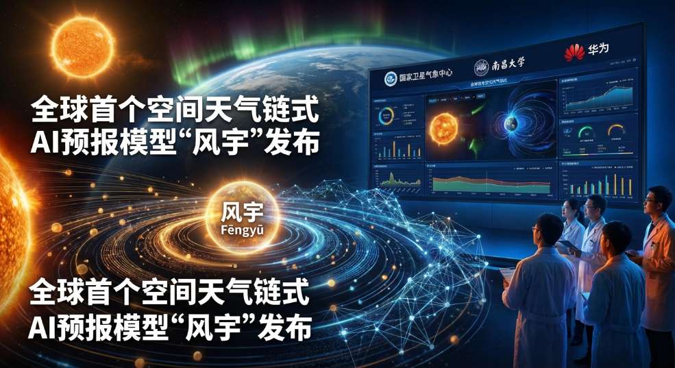 全球首个空间天气链式 AI预报模型“风宇”发布，国家卫星气象中心、南昌大学、华为