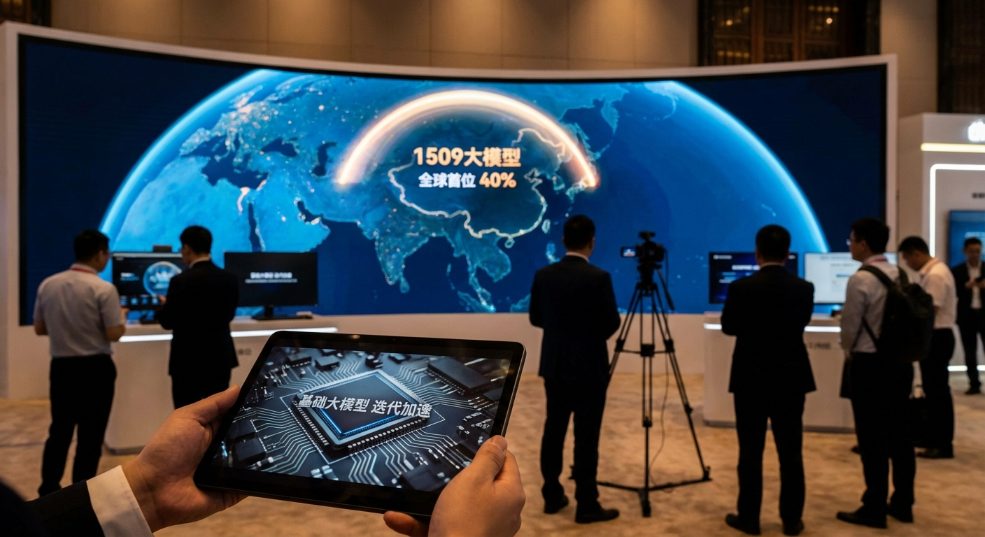 我国大模型数量居全球首位，达到 1509 个、占比达 40%第二张图
