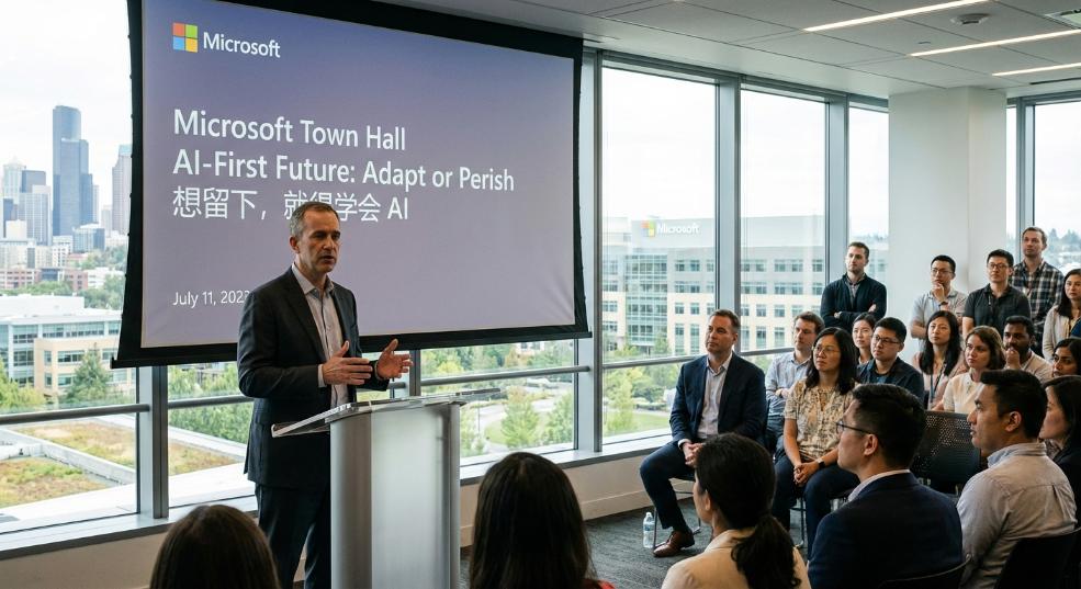 裁员 9000 人后微软高管表态：想留下，就得学会 AI第一张图