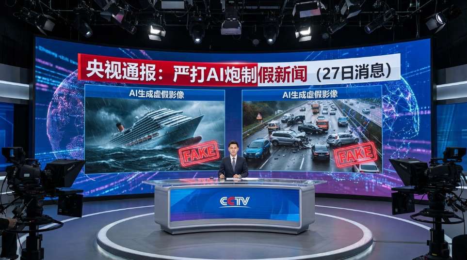 游船侧翻、交通事故？央视通报多起 AI 炮制假新闻第二张图