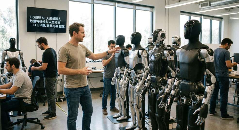 Figure AI 创始人布雷特・阿德科克:人形机器人数量将很快与人类相当 Figure AI 创始人布雷特・阿德科克:人形机器人数量将很快与人类相当第一张图