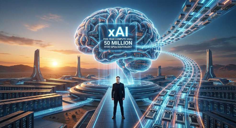 马斯克公布 xAI 五年算力目标,计划等效 5000 万块英伟达 H100 GP
