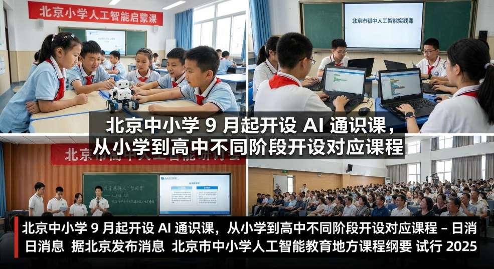 北京中小学 9 月起开设 AI 通识课，从小学到高中不同阶段开设对应课程第二张图