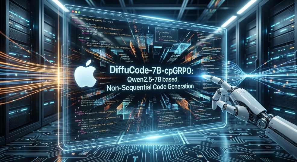 苹果发布 DiffuCode-7B-cpGRPO 编程 AI 模型：基于 Qwe