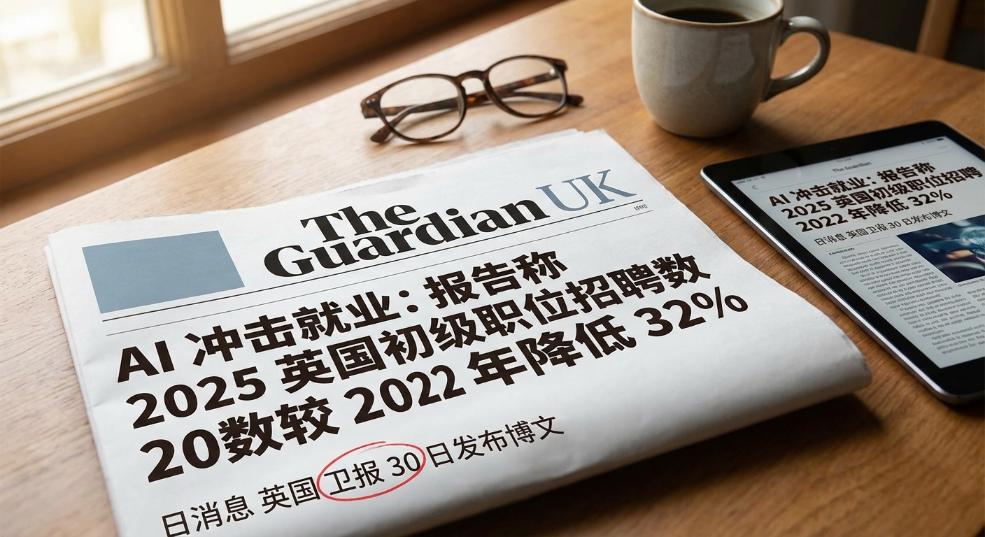 AI 冲击就业:报告称 2025 英国初级职位招聘数较 2022 年降低 32% AI 冲击就业:报告称 2025 英国初级职位招聘数较 2022 年降低 32%第二张图