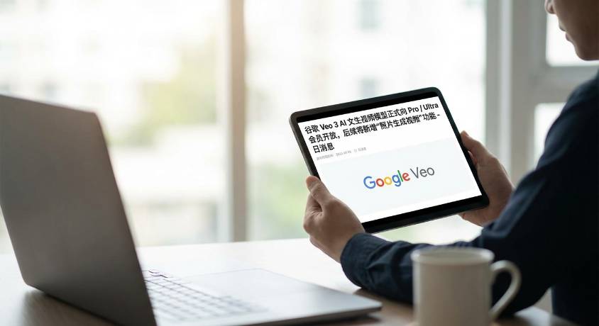 谷歌 Veo 3 AI 文生视频模型正式向 Pro / Ultra 会员开放，后续将新增“照片生成视频”功能第一张图