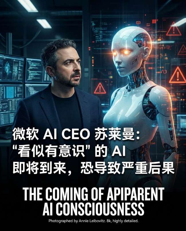 微软 AI CEO 苏莱曼：“看似有意识”的 AI 即将到来，恐导致严重后果