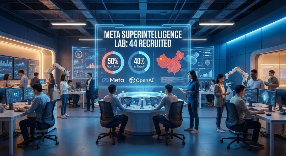 消息称 Meta 超级智能实验室已招募 44 人：一半来自中国，40% 曾在 O