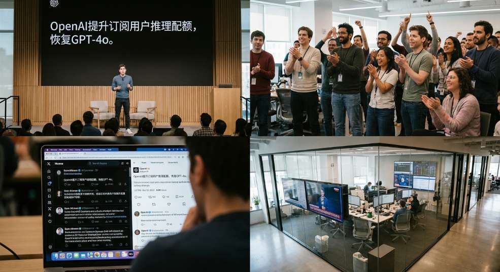 奥尔特曼听劝：OpenAI 将提升订阅用户推理配额，恢复 GPT-4o 等旧模型第二张图