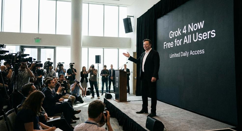 马斯克的最强 AI 模型 Grok 4 现已免费开放,非订阅用户每天可限量使用 马斯克的最强 AI 模型 Grok 4 现已免费开放,非订阅用户每天可限量使用第一张图