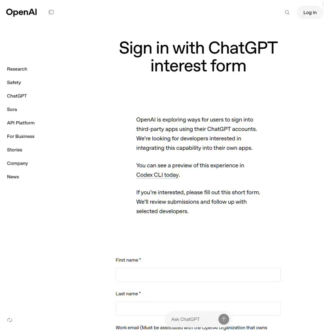 OpenAI 持续挑战苹果、谷歌、微软，探索用 ChatGPT 账号登录第三方平