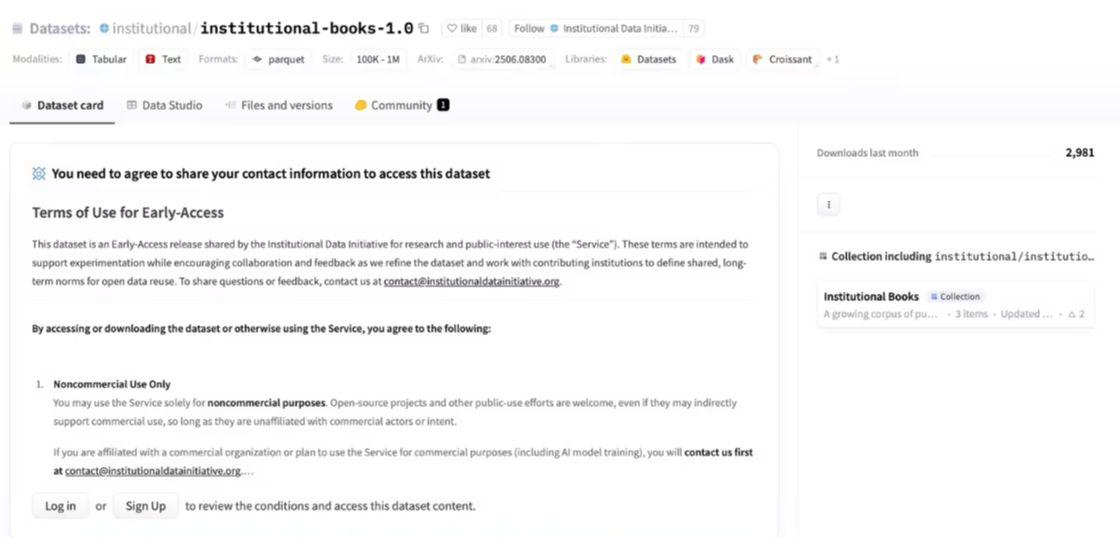 哈佛大学开源 AI 训练数据集“Institutional Books 1.0”，涵盖馆藏 98.3 万本图书